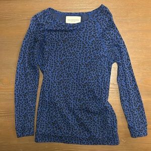 Obey blue cheetah print shirt, size XS